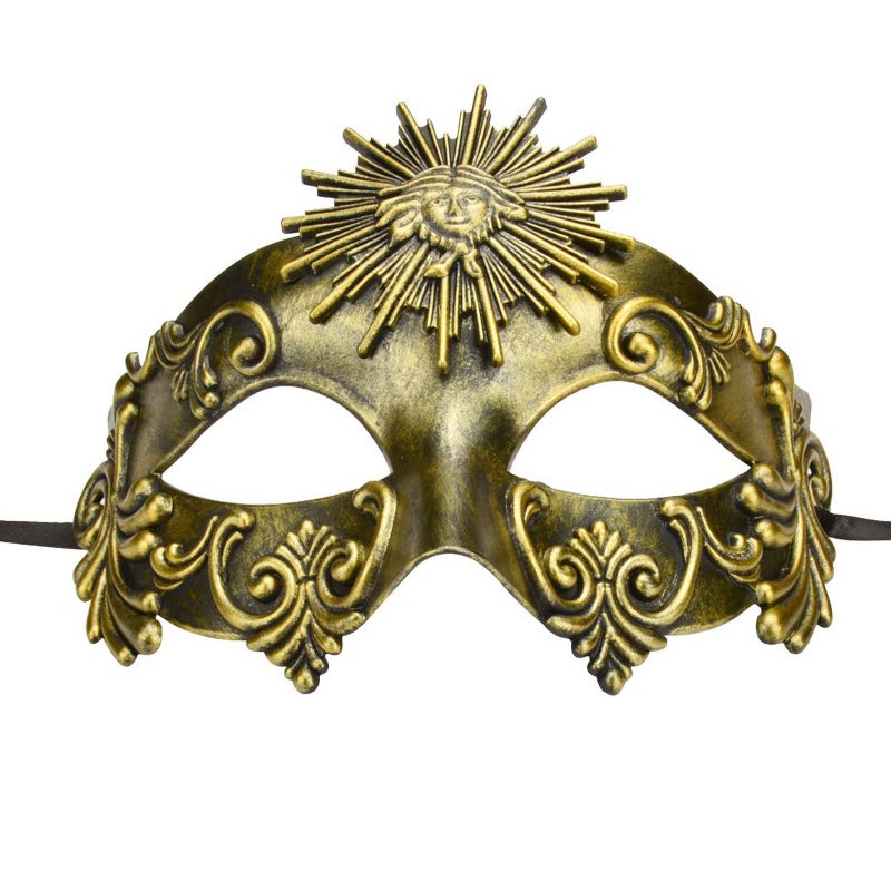 KEFAN Greek Roman Masquerade Mask Halloween Mask Venetian Mardi Gras Mask for Men (Antique Gold) - Image 5